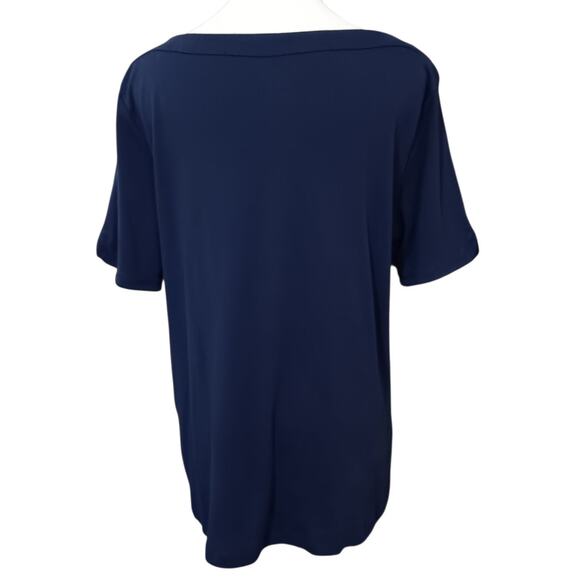 CHICO'S 2 Lot of 2 Soft Knit Tops Large Pullover Comfort Black Blue Casual Basic - Picture 5 of 11